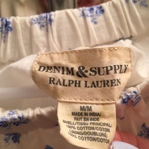 Blue floral tiered prairie skirt. Ralph Lauren